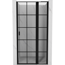 Mexen Mist L ușă de duș rabatabilă dreaptă 120 cm, grilaj negru, negru - 8A4L-120-000-70-77-P