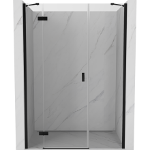Mexen Mist-H drzwi prysznicowe uchylne lewe 135 cm, transparent, czarne - 8A5-135-001-70-00-L