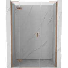 Mexen Mist-H L uși de duș batante stânga 145 cm, transparent, cupru periat - 8A5L-145-001-65-00-L