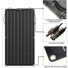 Taivutettava aurinkopaneeli 300w 200w 100w ETFE PET, PV-valosähkösellu, akkulaturi 12V 24V 400w, järjestelmäpaketti [C242406]