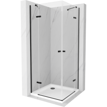 Mexen Roma Duo sprchová kabína, kyvné dvere 100 x 100 cm, transparentnéné, čierna + závesný bidet Flat - 854-100-100-70-02-4010B