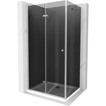 Mexen Lima skladací sprchovací kút 70 x 120 cm, grafit, chróm + vanička Flat, biela - 856-070-120-01-40-4010
