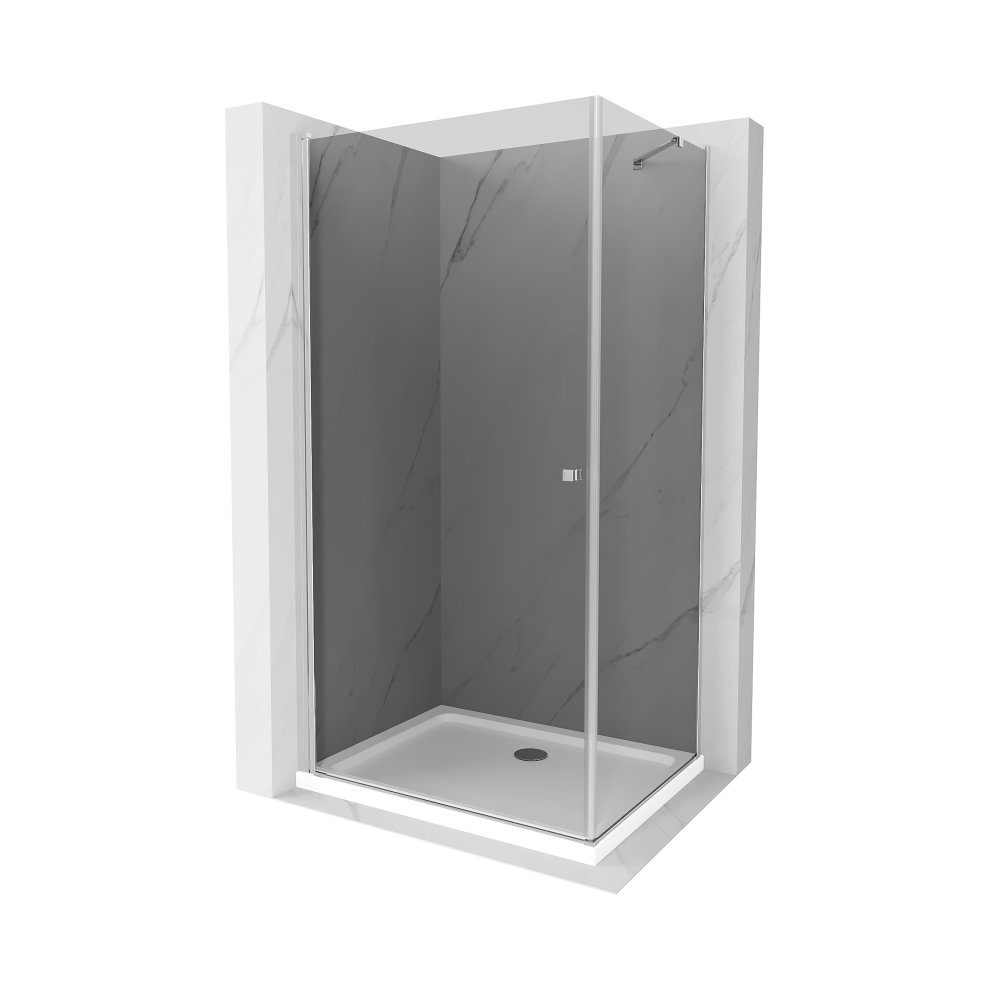 Mexen Pretoria Sprchový Kout OtevíRatelný 100 X 110 Cm, Grafit, Chrom + VaničKa Flat - 852-100-110-01-40-4010-image