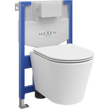 Mexen WC-Unterputzmontageset Felix XS-F Rahmen mit WC Rico mit Absenk-Automatik, Weiß mat - 68030724001