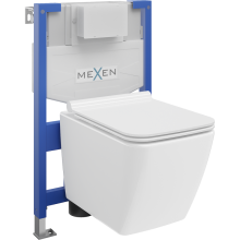 Mexen WC podomítkový set Felix XS-F stojan s WC mísou Vega a pomalu padajícím sedátkem, Bílá - 68030654000