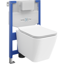 Mexen WC podomítkový set Felix XS-F stojan s WC mísou Cube i deską wolnoopdającą, Bílá - 68030924000