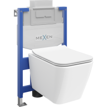 Mexen WC podomítkový set Felix XS-U stojan s WC mísou Cube i deską wolnoopdającą, Bílá - 68530924000