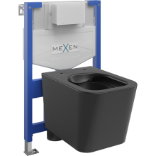 Mexen WC podomítkový set Felix XS-F stojan s WC mísou Teo, Matná černá - 6803385XX85
