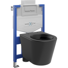 Mexen WC-Unterputzmontageset Felix XS-U Rahmen mit WC Rico, Schwarz matt - 6853372XX85