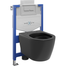 Mexen WC podomítkový set Felix XS-U stojan s WC mísou Carmen, Matná černá - 6853388XX85