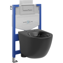 Mexen WC podomítkový set Felix XS-U stojan s WC mísou Lena, Matná černá - 6853322XX85
