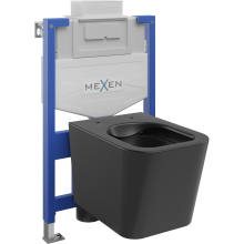 Mexen WC podomítkový set Felix XS-U stojan s WC mísou Teo, Matná černá - 6853385XX85