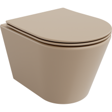 Mexen Rico perem nélküli wc csésze leeresztő automatikás ülőkével, duroplast, cappuccino matt - 30724064