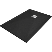 Mexen Stone+ kompozitní čtvercová sprchová vana 130 x 80 cm, Černá - 44708013