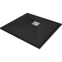 Mexen Stone+ négyzet kompozit zuhanytálca 70 x 70 cm, Fekete - 44707070