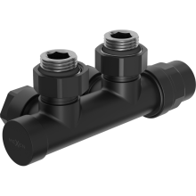Vanâ ventil de radiator Mexen, unghiular, Duplex, DN50, negru - W907-000-70