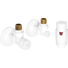 Mexen G00 set termostatic unghiular cu mască R, alb - W901-900-904-20