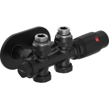 Mexen G00 súprava termostatického ventilu rohového/priamočiarého s krytkou R, Duplex, DN50, čierny - W908-900-905-70