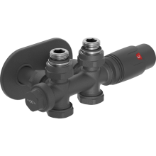 Mexen G00 zestaw termostatyczny kątowy/prosty z maskownicą R, Duplex, DN50, antracyt - W908-900-905-66