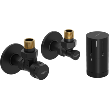 Mexen G05 set termostatic unghiular cu mască R, negru - W901-958-904-70