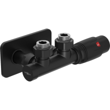 Mexen G00 set termostatic colțar cu capac S, Duplex, DN50, negru - W907-900-910-70