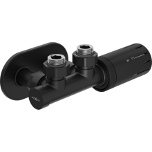 Mexen G05 set termostatic unghiular cu mască R, Duplex, DN50, negru - W907-958-905-70