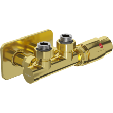 Mexen G00 set termostatic unghiular cu mască S, Duplex, DN50, auriu - W907-900-910-50