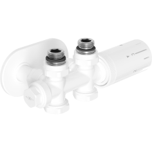 Mexen G05 set termostatic unghiular/drept cu masca R, Duplex, DN50, alb - W908-958-905-20