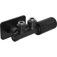 Mexen G05 set termostatic unghiular cu masca S, Duplex, DN50, negru - W907-958-910-70