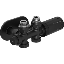 Mexen G05 zestaw termostatyczny kątowy/prosty z maskownicą R, Duplex, DN50, czarny - W908-958-905-70