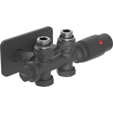 Mexen G00 set termostatic unghiular/drept cu mască S, Duplex, DN50, antracit - W908-900-910-66
