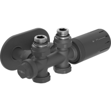 Mexen G05 zestaw termostatyczny kątowy/prosty z maskownicą R, Duplex, DN50, antracyt - W908-958-905-66