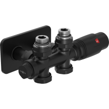 Mexen G00 set de termostat unghi/prost cu mască S, Duplex, DN50, negru - W908-900-910-70