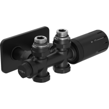 Mexen G05 set termostatic colțar/drept cu mascare S, Duplex, DN50, negru - W908-958-910-70