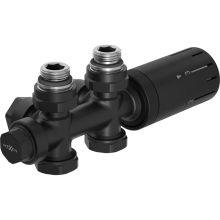 Mexen G05 set termostatic unghiular/drept, Duplex, DN50, negru - W908-958-70