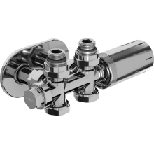 Mexen G05 termostatická sada úhlová/přímá s krytkou S, Duplex, DN50, chrom - W908-958-910-01