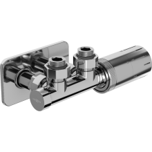 Mexen G05 termostatická sada rohová s krytkou S, Duplex, DN50, chróm - W907-958-910-01