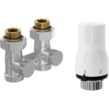 Mexen G02 termostatická súprava dvojrúrová DN50, rovná 1/2"x3/4", nikel - W912-012-928-01