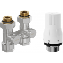 Mexen G02 termostatická súprava s dvoma rúrami DN50, priamy 1/2"x16 mm, nikel - W912-016-928-01