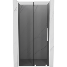 Uși de duș glisante Mexen Velar 90 cm, grafit, alb - 871-090-000-41-20