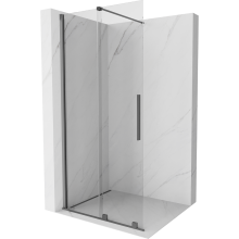 Mexen Velar Walk-in eltolható zuhanyfal 120 x 200 cm, átlátszó 8 mm, gun metal - 871-120-000-03-95
