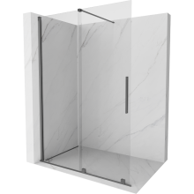 Mexen Velar ścianka prysznicowa rozsuwana Walk-in 150 x 200 cm, transparent 8 mm, gun metal - 871-150-000-03-95