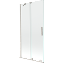 Mexen Velar kádparaván 2 szárnyú tolóajtós 95 x 150 cm, átlátszó, kefélt nikkel - 896-095-000-01-97