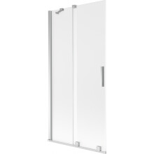 Mexen Velar 2-dílná vanová zástěna posuvná 95 x 150 cm, mléčné sklo, chrom - 896-095-000-31-01