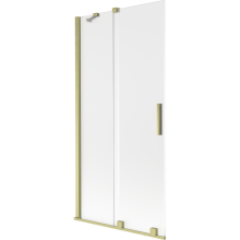 Paravan cadă Mexen Velar 2-pliuri glisant 90 x 150 cm, ceață, auriu periat - 896-090-000-31-55