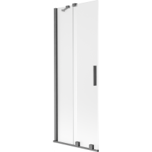 Mexen Velar Duschwand 2-flügelig verschiebbar 70 x 150 cm, Milchglas, gebürstetes Gun Gray - 896-070-000-31-66