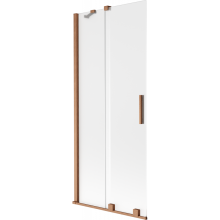 Mexen Velar dvoukřídlá vanová zástěna posuvná 85 x 150 cm, matný, kartáčovaná měď - 896-085-000-31-65