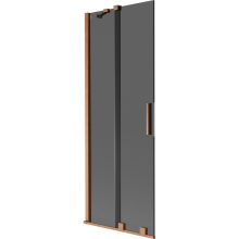 Mexen Velar dvoukřídlá zasouvací vanová zástěna 75 x 150 cm, grafit, kartáčovaná měď - 896-075-000-41-65