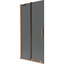 Mexen Velar Duschwand 2-flügelig verschiebbar 90 x 150 cm, Graphit, gebürstetes Kupfer - 896-090-000-41-65
