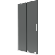 Mexen Velar Badewannenaufsatz 2-flügelig schiebbar 95 x 150 cm, Graphit, Weiß - 896-095-000-41-20